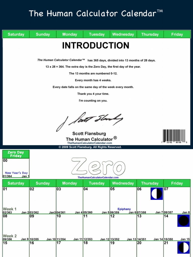 The Human Calculator Calendar PDF