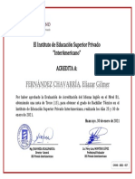 Certificado Curso de Inglés