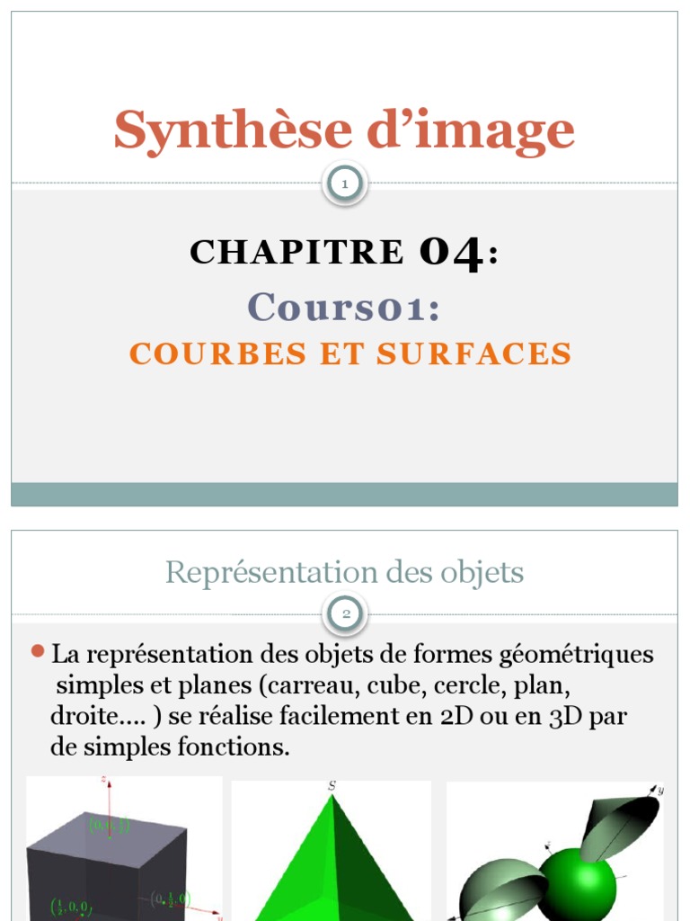 Représentation des courbes et surfaces | PDF | Courbe | Spline