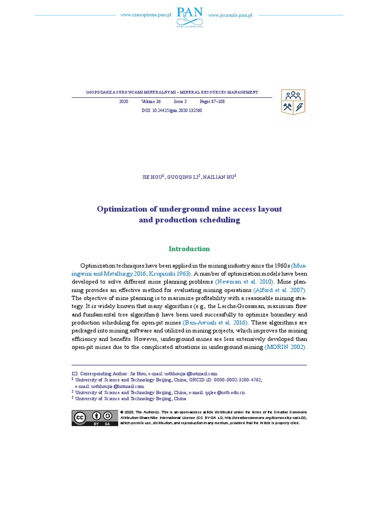 Optimization of Underground Mine Ac | PDF | Mathematical Optimization ...