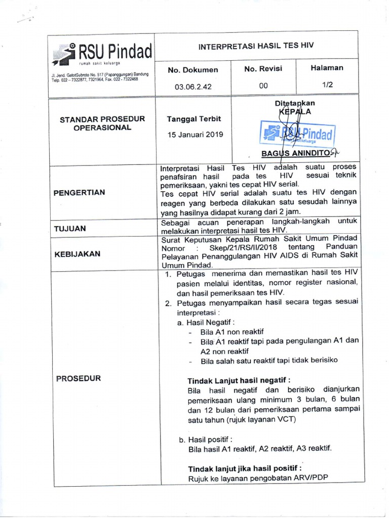 Interpretasi Hasil Tes Hiv | PDF