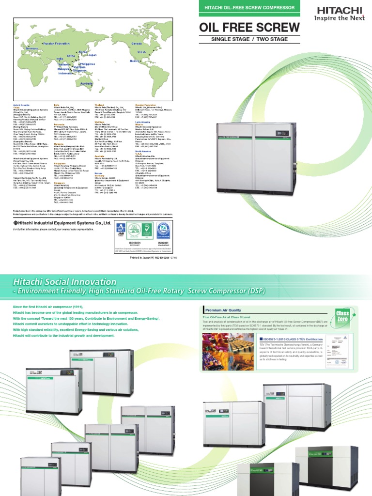 Screw Compressor HIES Oil Free Type DSP Next 2 | PDF | Iso 9000 ...