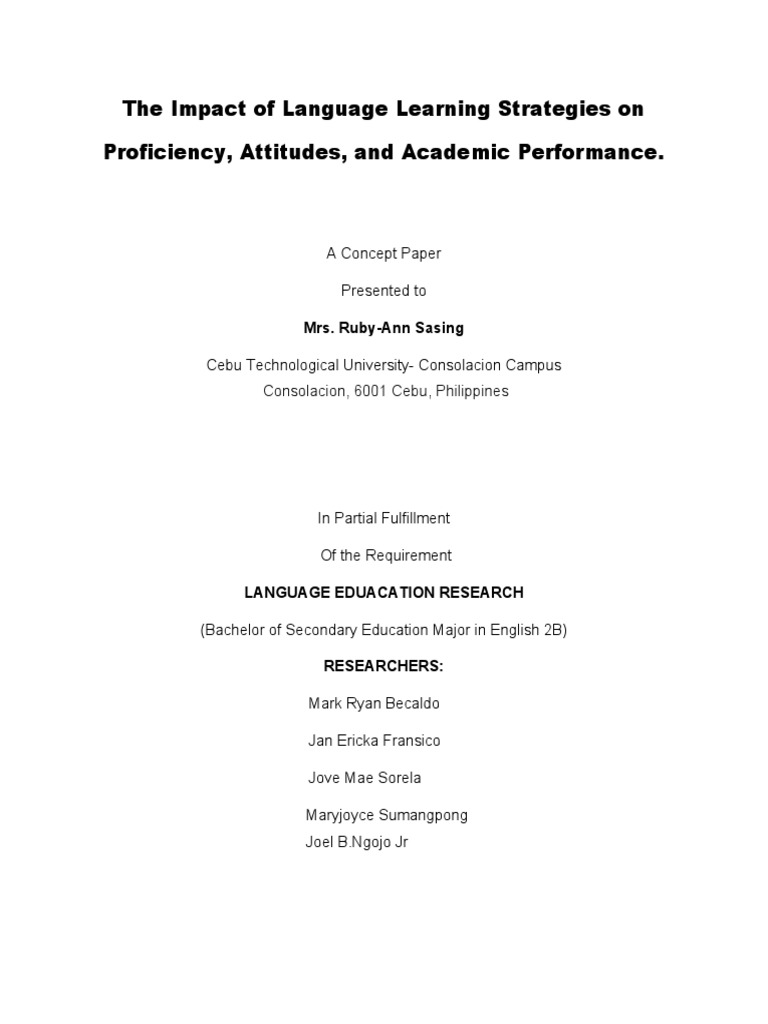 The Impact of Language Learning Strategies On Proficiency | PDF ...