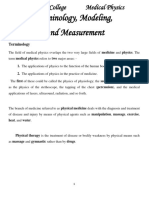 Dentistry College Medical Physics Terminology, Modeling, and Measurement