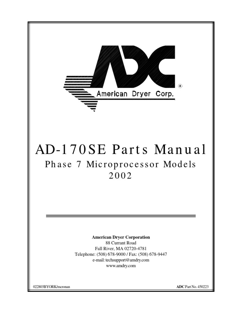 AD-170SE Parts Manual Overview | PDF | Belt (Mechanical) | Screw