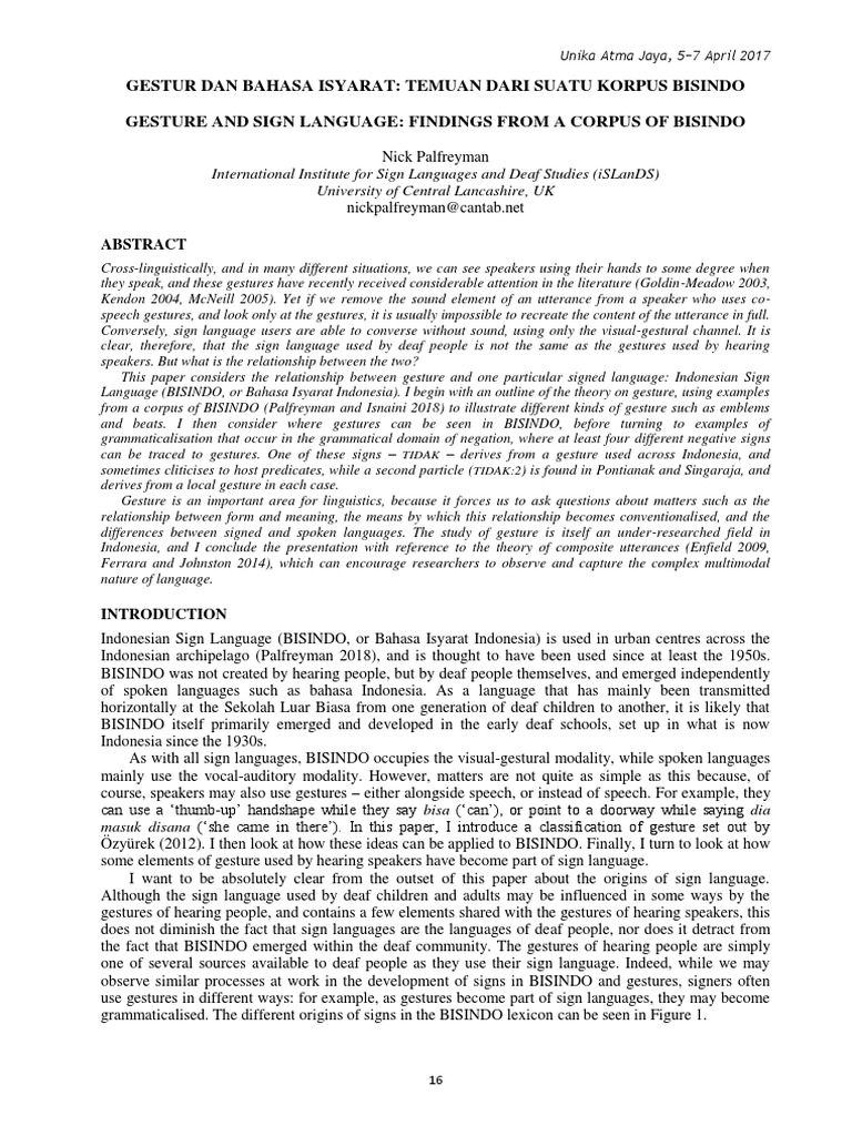 Gesture And Sign Language Pdf Gesture Sign Language