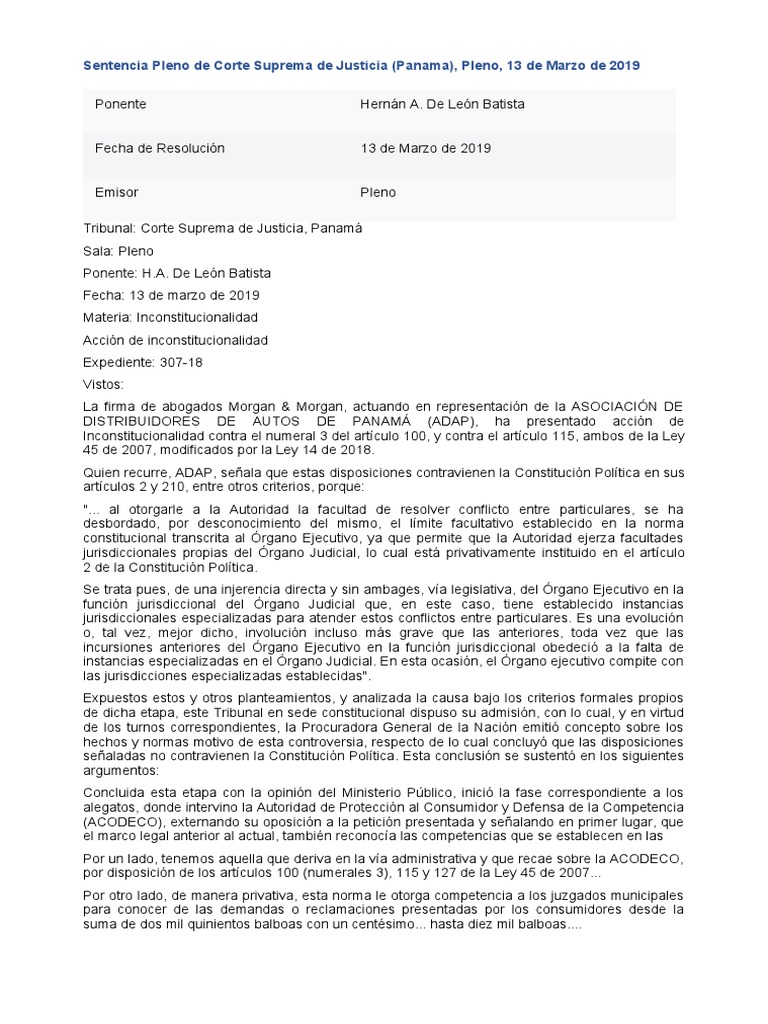 Sentencia Pleno de Corte Suprema de Justicia | PDF | Jurisdicción