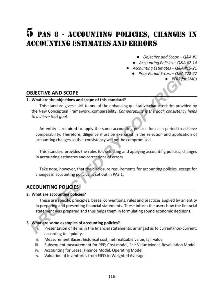 PAS 8: Accounting Policies Overview | PDF | International Financial ...