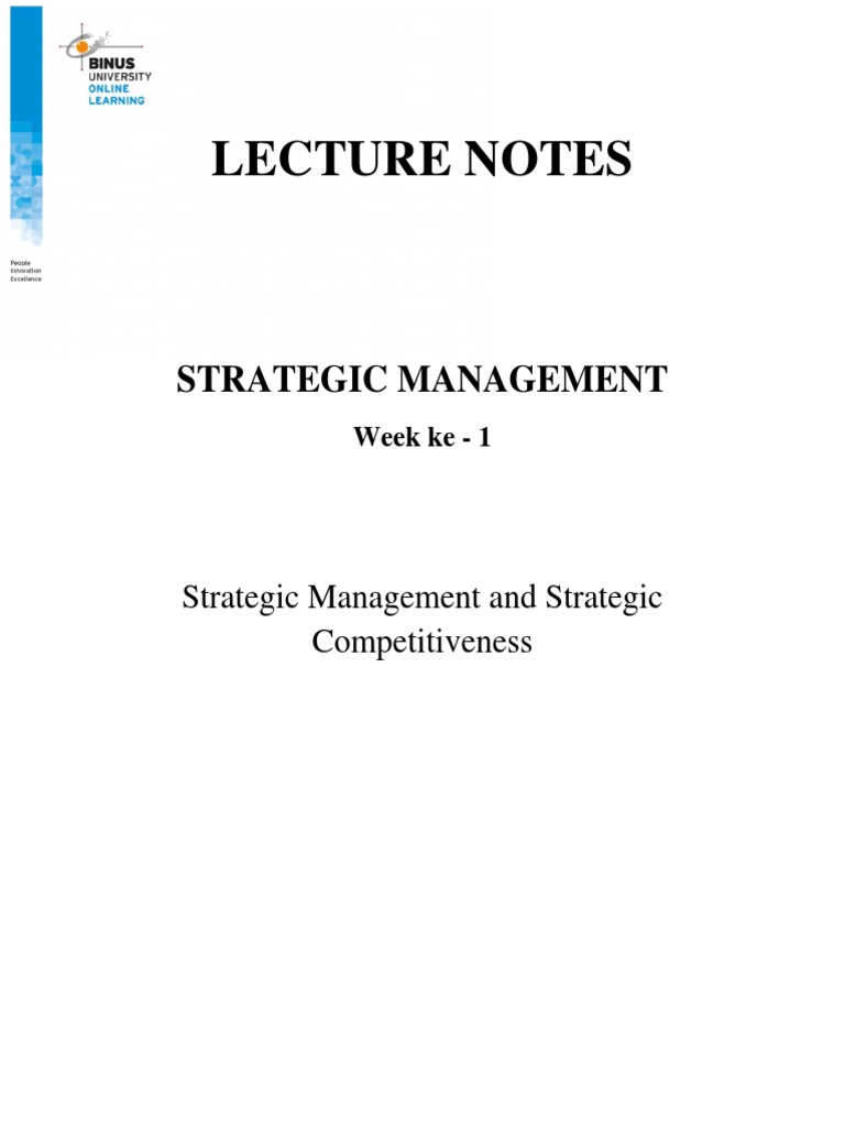 LN Week 2 Manajemen Strategi | PDF
