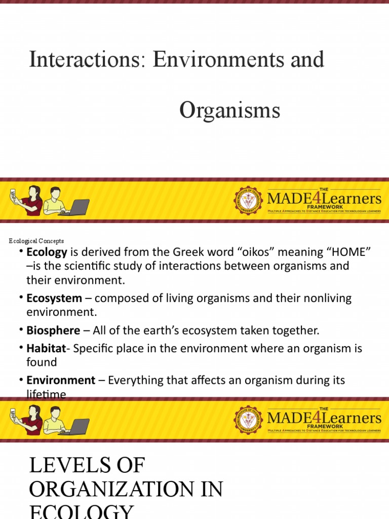 Lesson 3 Interaction, Environment Organisms | PDF | Evolution | Food Web