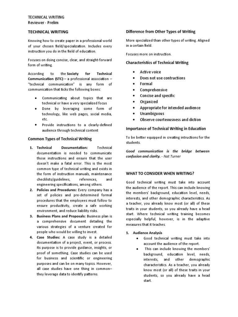 Technical Writing Essentials for Reviewers | PDF | Technical ...