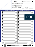 IELTS Reading Answer Sheet