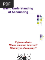 Basic Understanding of Accounting and Terminilogy