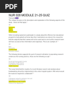 NUR 028 MODULE 21 Quiz