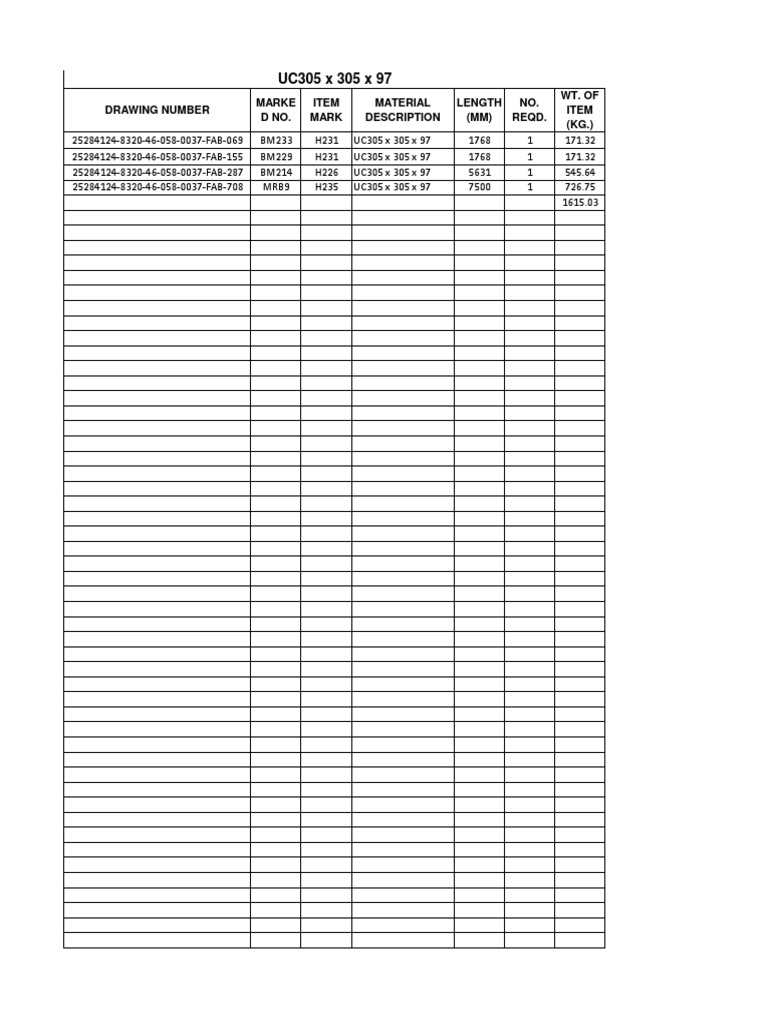 UC305 x 305 x 97 Specifications | PDF