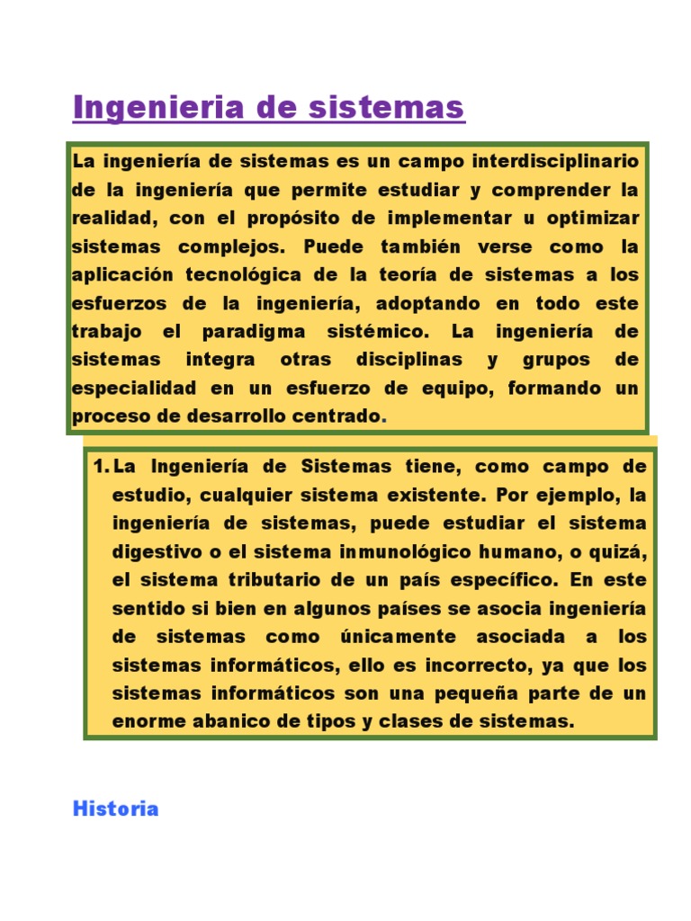 Ingenieria de Sistemas PDF Ingeniería de Sistemas Science