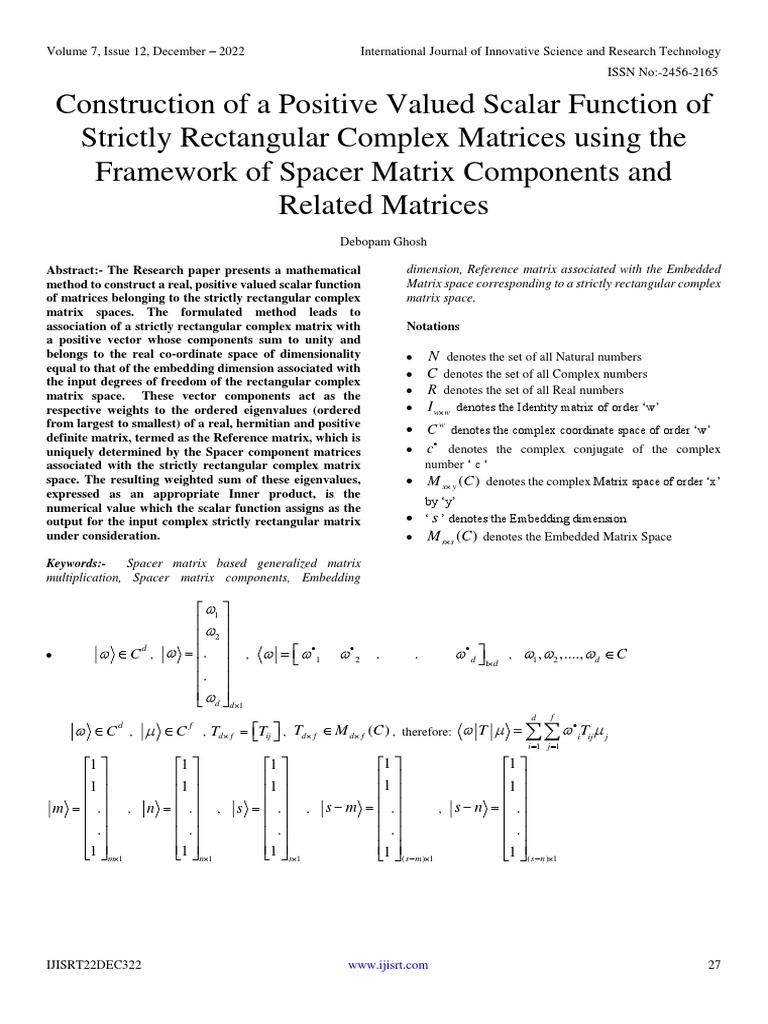 Construction of A Positive Valued Scalar Function of Strictly ...