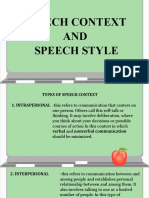 Speech Context and Speech Act