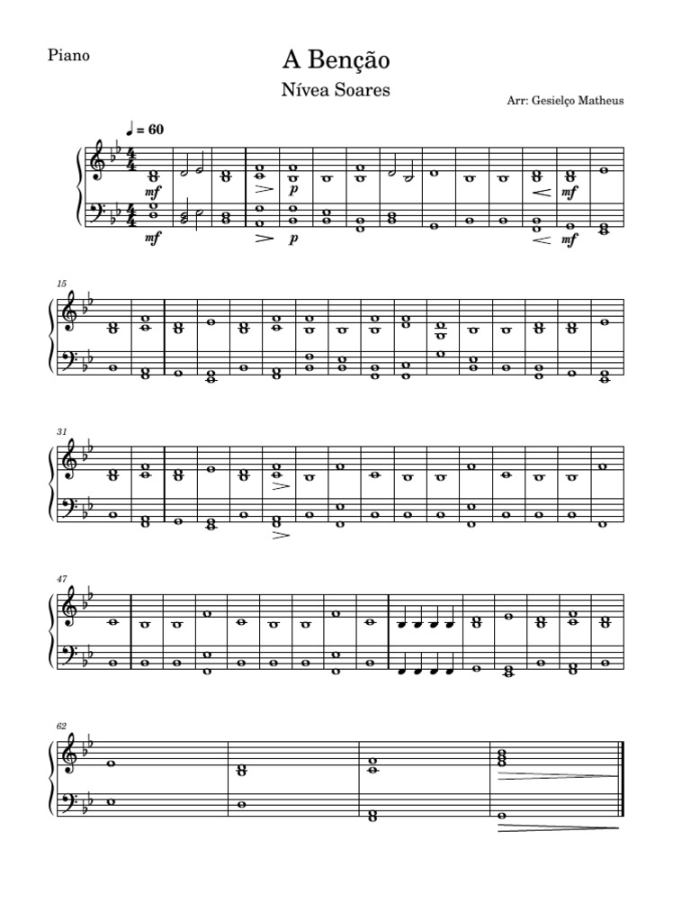 A Benção Piano Pdf