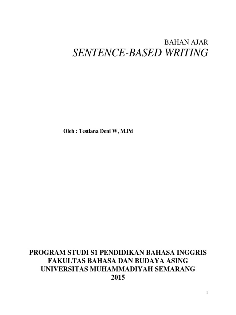 Sentence-Based Writing Guide | PDF | Verb | Adverb