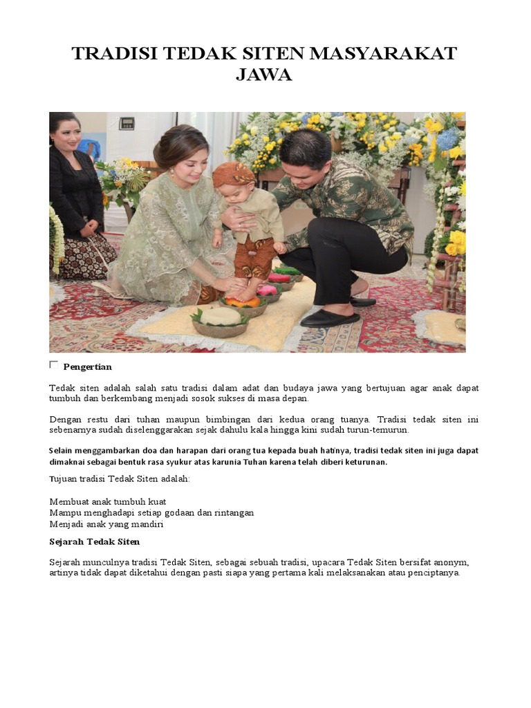 Tedak Siten tradisi unik Jawa Tengah