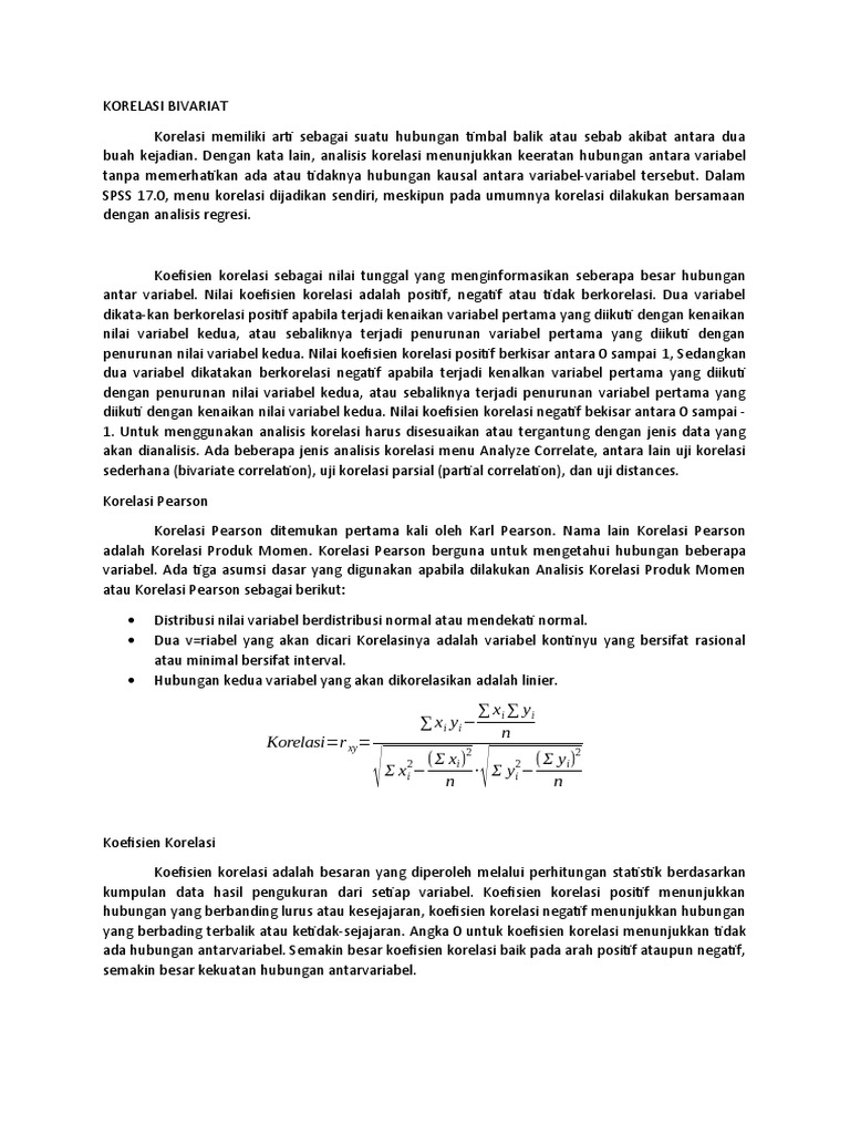 KORELASI Pearson & Koefisien Korelasi | PDF | Metode & Bahan Ajar