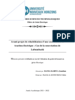 Avant-Projet de Réhabilitation D'une Sous Station de Traction Électrique (Cas de La Sous Station de Lubumbashi)