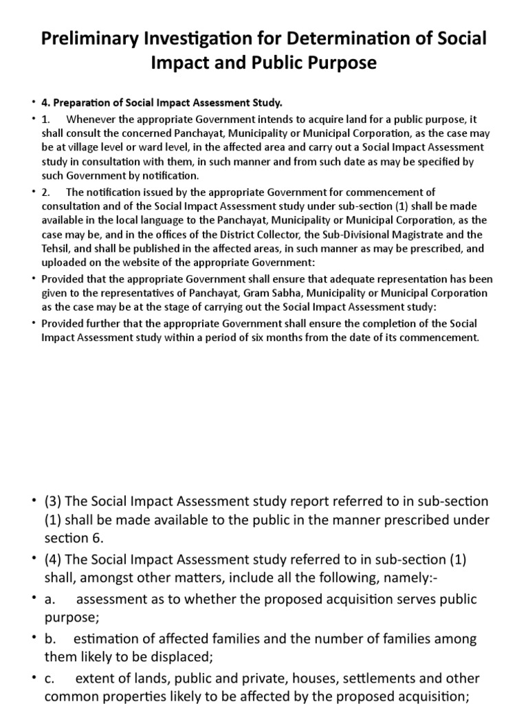 Social Impact Assessment in Land Acquisition | PDF | Environmental ...