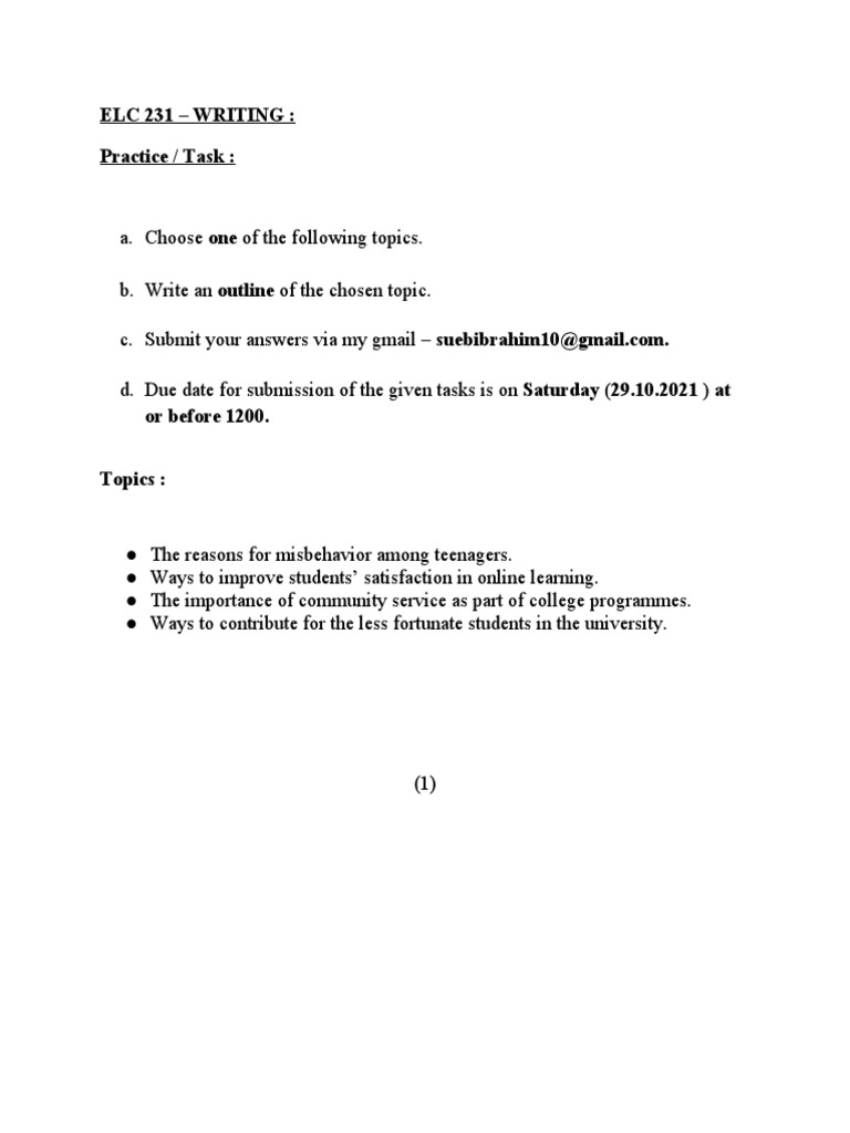 07 Elc231 Ew Task 2 Pdf