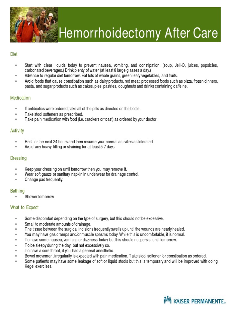 Hemorrhoidectomy Care 8 12 tcm75 618832 PDF Constipation Medical Specialties