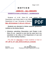 Notice Ll.m. Sem. Iv All Groups Dissertation Project Submission