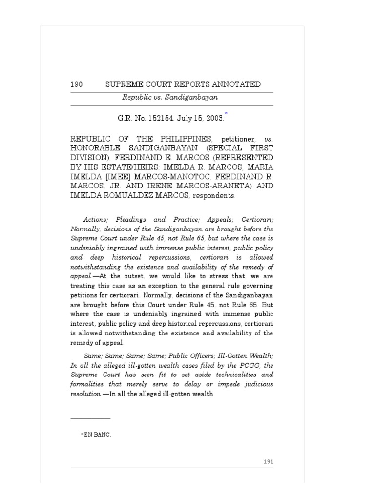 Republic Vs SB (2003) PDF Summary Judgment Laches (Equity)