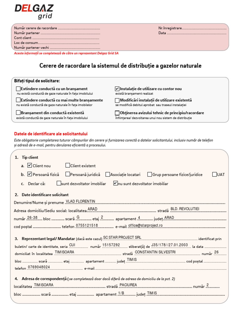Cerere SEPARARE - Vlad Florentin | PDF