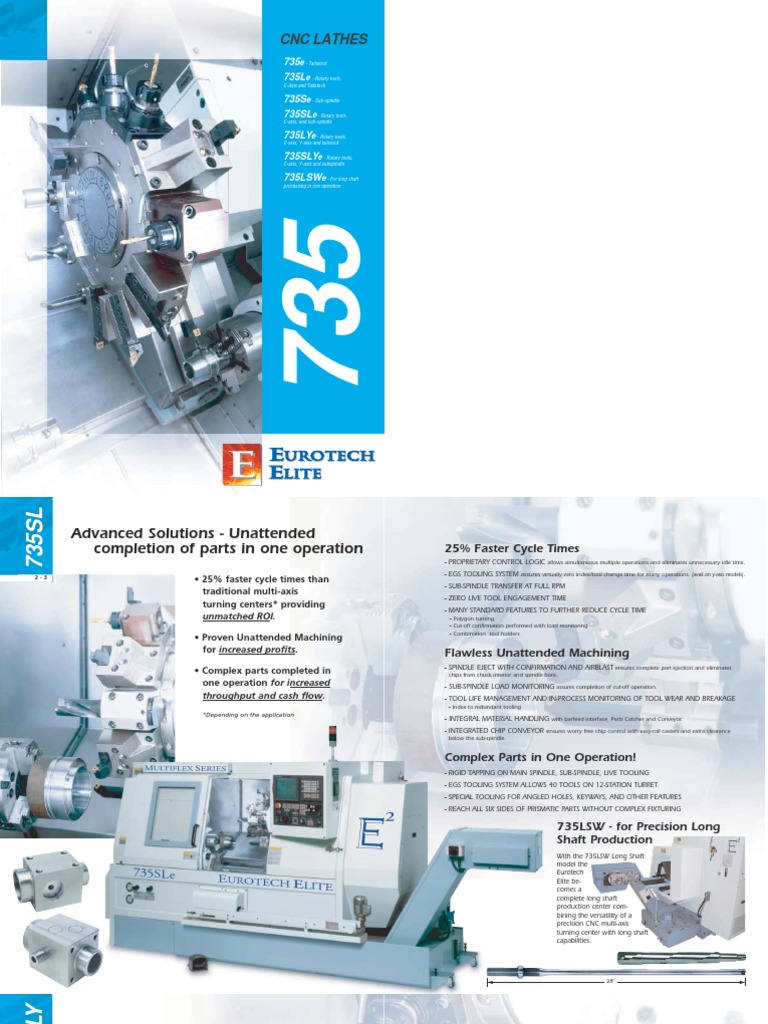 Eurotech 735 Lathes Series PDF Numerical Control Machining