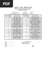 LISTA  DE PROVIZII