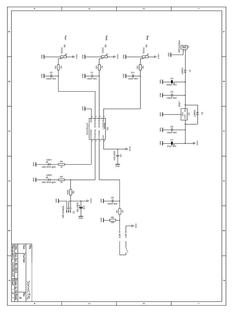 ATtiny13 Circuit for Servo Control | PDF