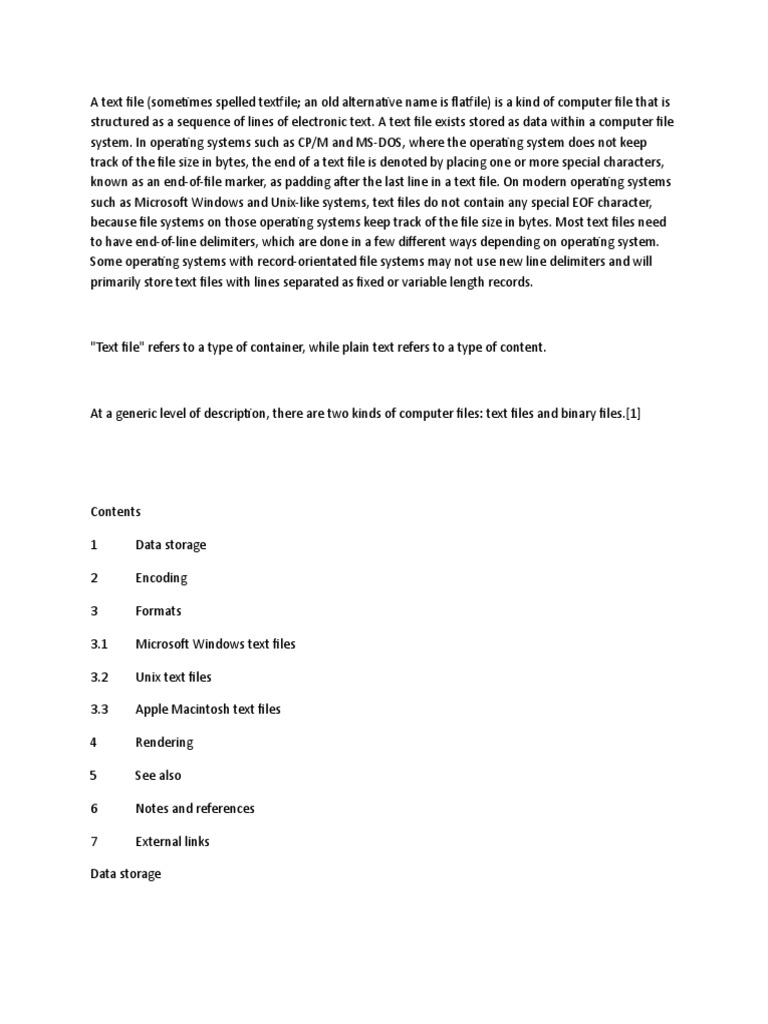 A Guide to Text File Formats, Structure, and Encoding | PDF | Text File ...