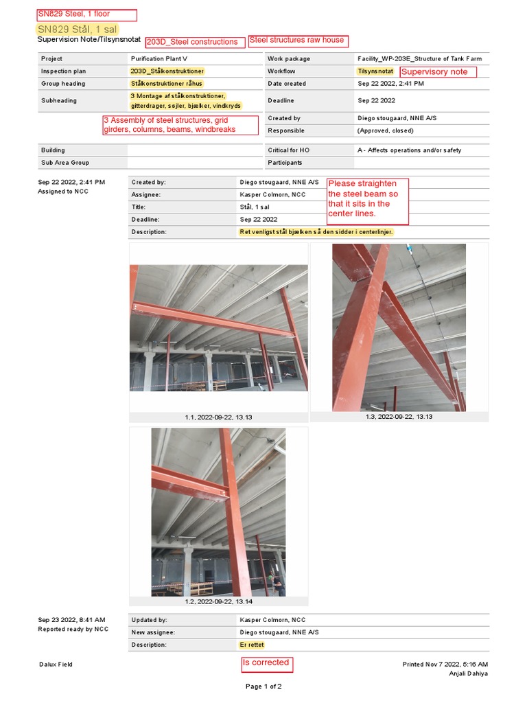 Steel Structure Supervision Note | PDF