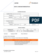 Persistent Systems Limited Level 1/2 - Interview Feedback Form