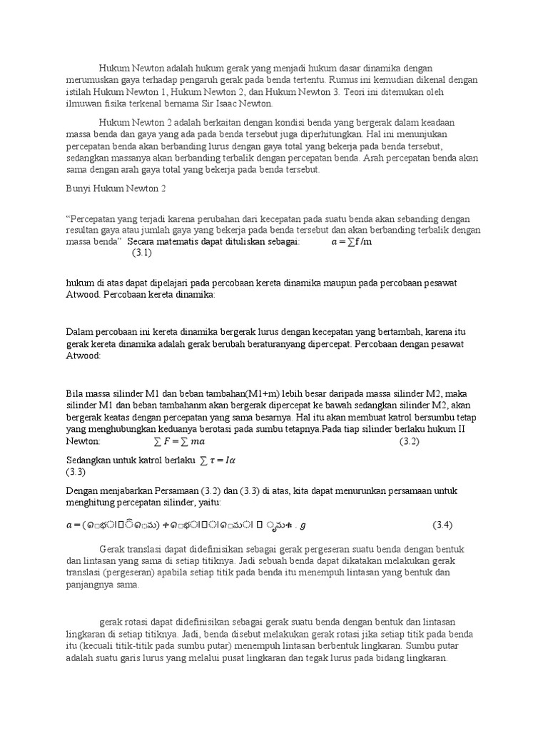 Hukum Newton Adalah Hukum Gerak Yang Menjadi Hukum Dasar Dinamika ...