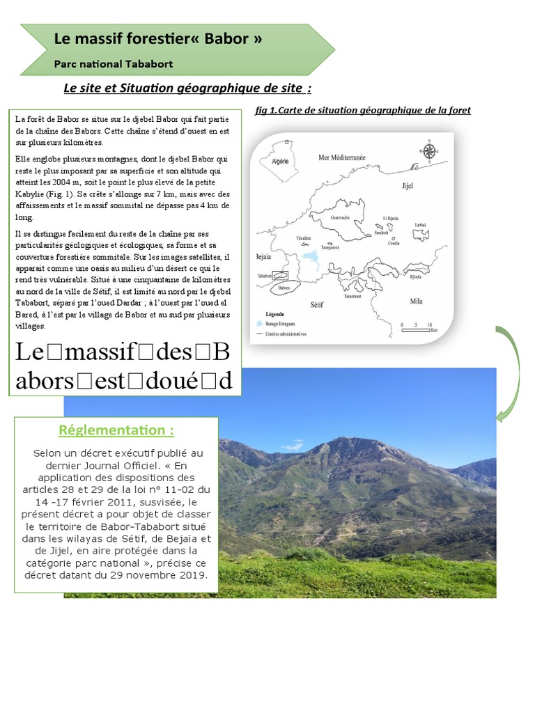 Situation géographique du massif Babor | PDF