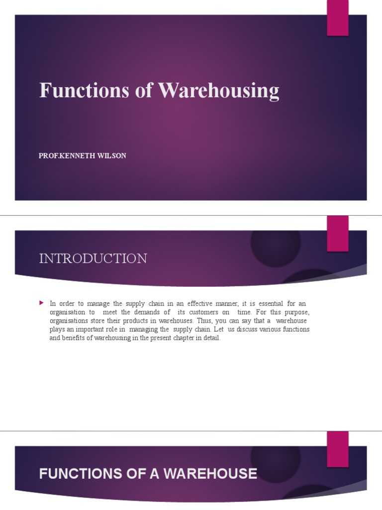 Key Functions of Warehousing Explained | PDF | Warehouse | Goods