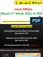 Pakistan Current Affairs March 2021 Week 1 Summary