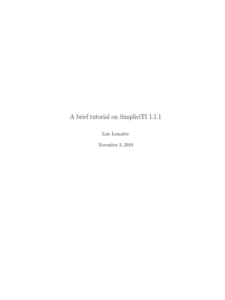 Simpliciti Brief Tutorial | PDF