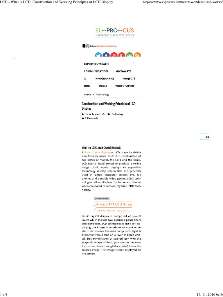 LCD What Is LCD Construction and Working Principles of LCD Display PDF