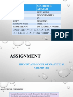 Scope and Applications of Analytical Chemistry