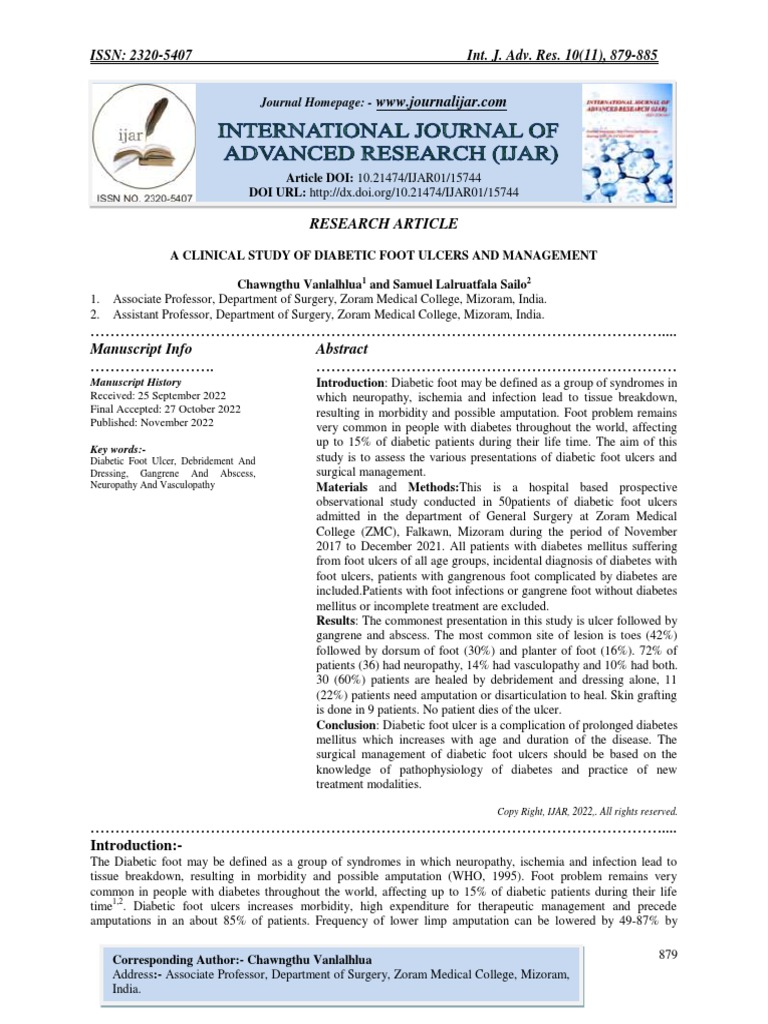 A Clinical Study of Diabetic Foot Ulcers and Management | PDF ...
