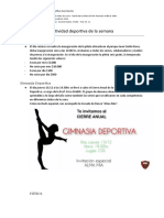 Actividades Semanales Del Centro Deportivo Sarmiento