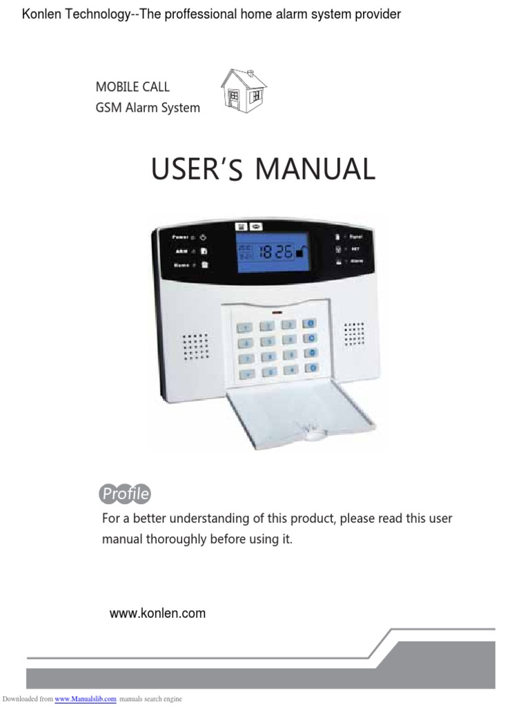 Mobile Call GSM Alarm System PDF Security Alarm Remote Control