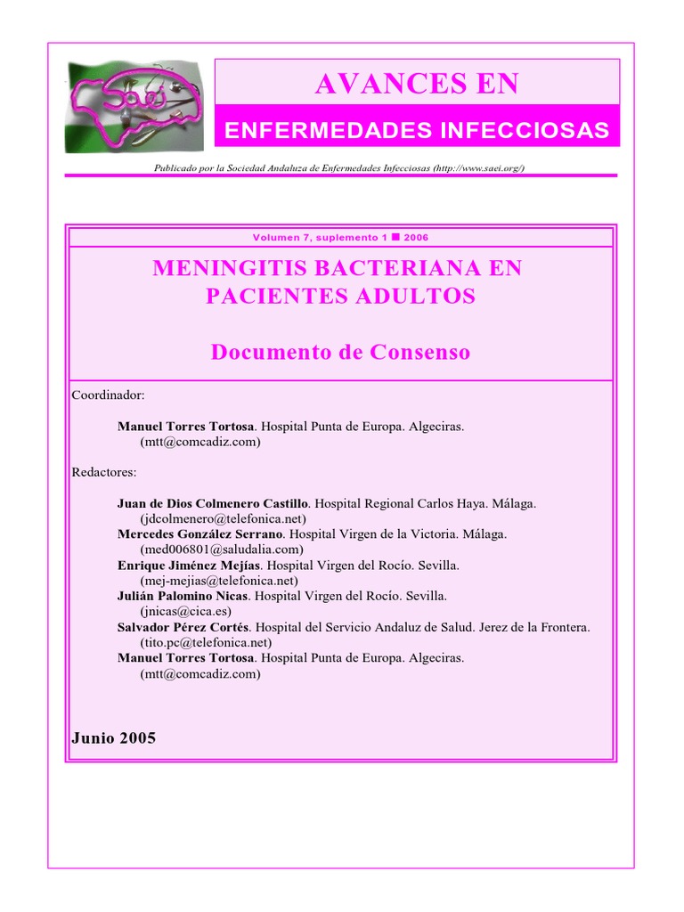 Meningitis Bacteriana en Adultos: Guía Clínica | PDF | Meningitis ...